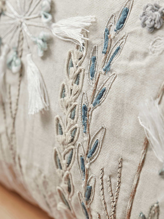 Embroidered Flowers Cushion