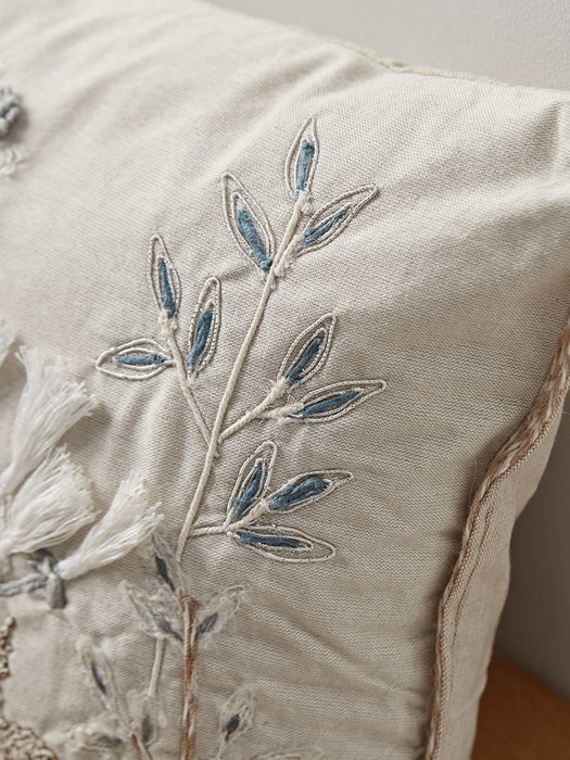 Embroidered Flowers Cushion