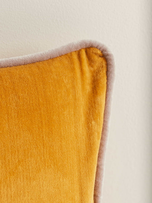 Velvet Piped Square Cushion
