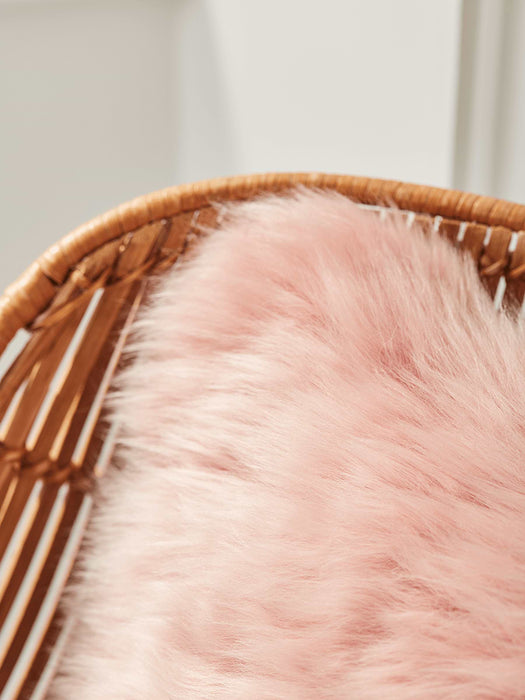 Sumptuous Sheepskin & Suede Cushion - Blush