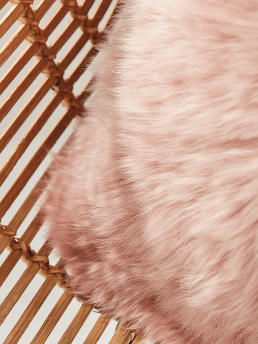 Sumptuous Sheepskin & Suede Cushion - Blush