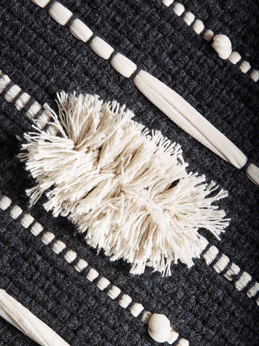 Black Tufted Pouffe