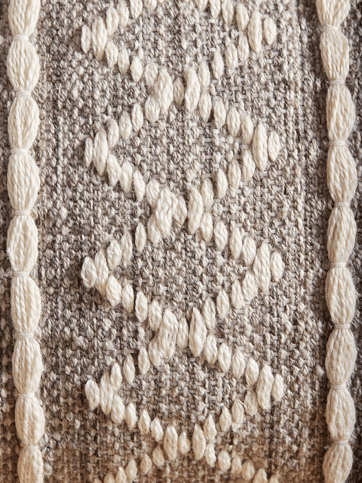 Grey Chevron Tasselled Cushion