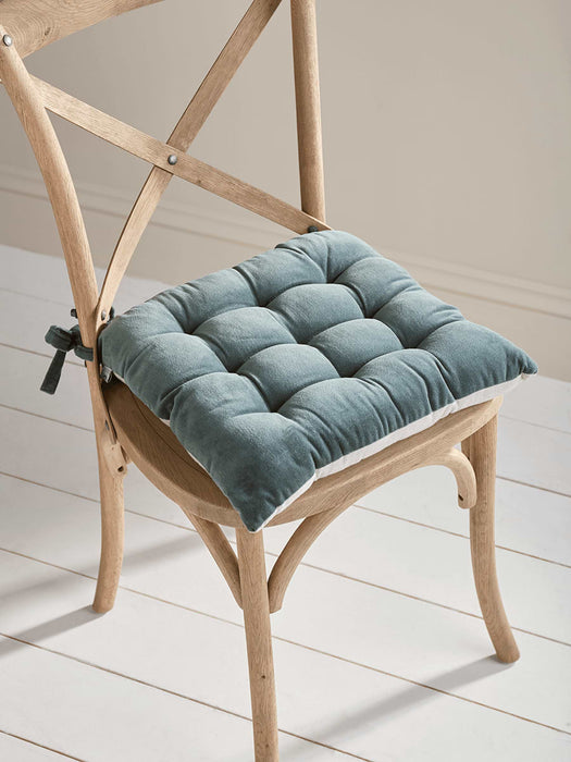Velvet Seat Pad - Dusky Blue