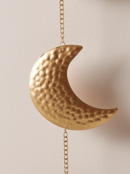 Hammered Brass Moon Garland
