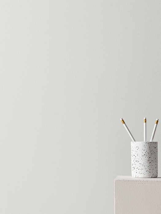Black Splatter Concrete Pot