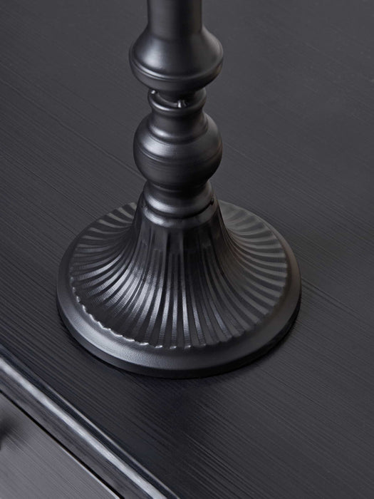 Black Metal Dinner Candle Holder - Large