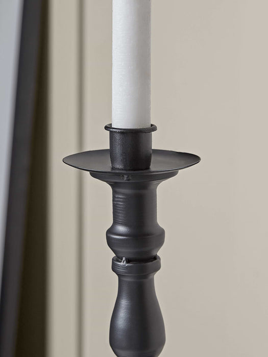 Black Metal Dinner Candle Holder - Large