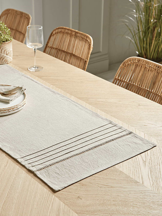 Cotton Table Runner - Taupe