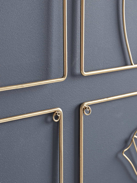 Four Gold Wire Flower Panels