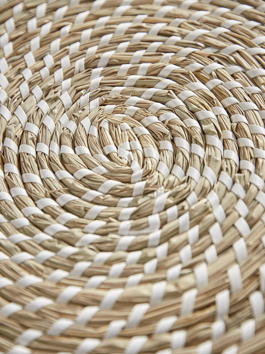 Four Round Seagrass Placemats - White