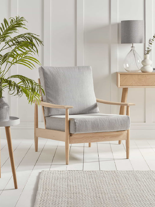 Beech Spindleback Armchair - Soft Grey