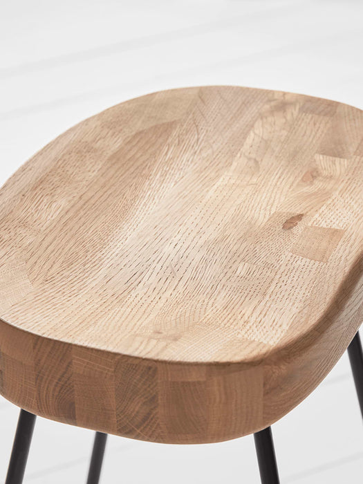 Weathered Oak & Metal Counter Stool