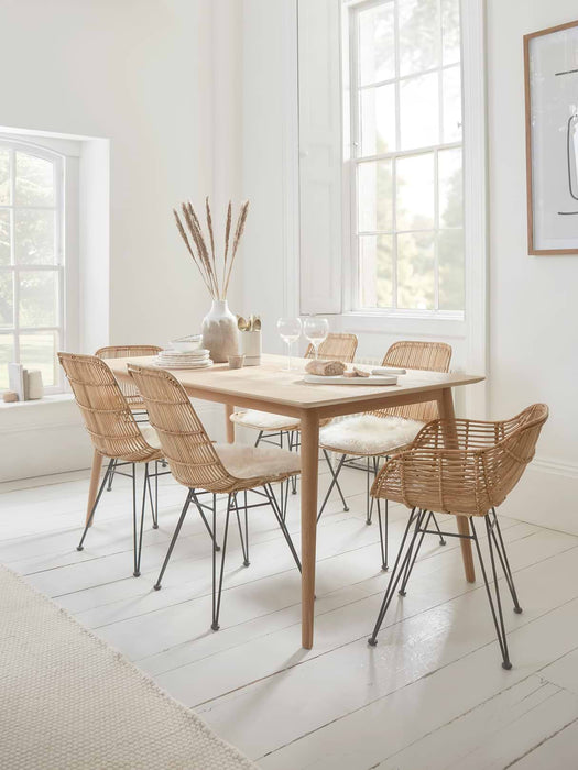 Chevron Oak Rectangle Dining Table - 6 Seater
