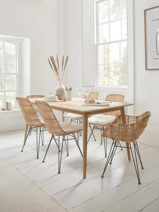 Chevron Oak Rectangle Dining Table - 6 Seater