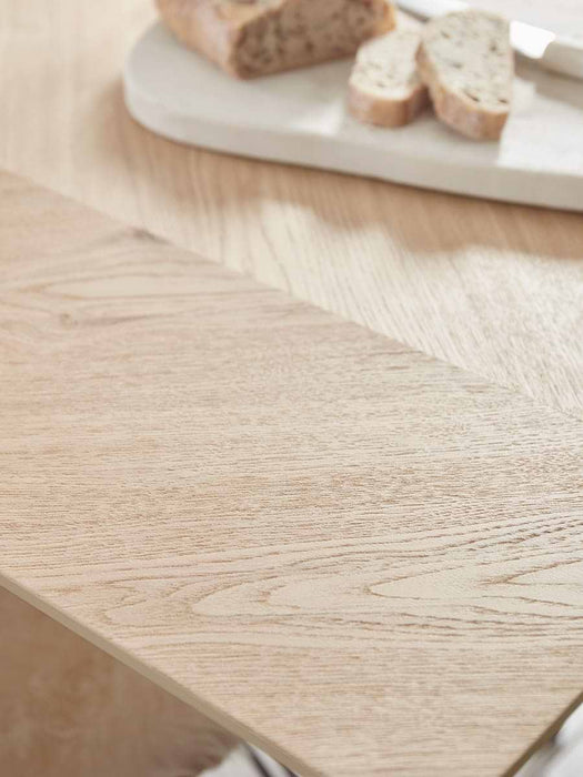Chevron Oak Rectangle Dining Table - 6 Seater