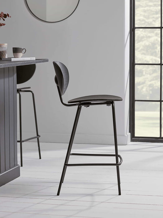 Two High Back Counter Stools - Black