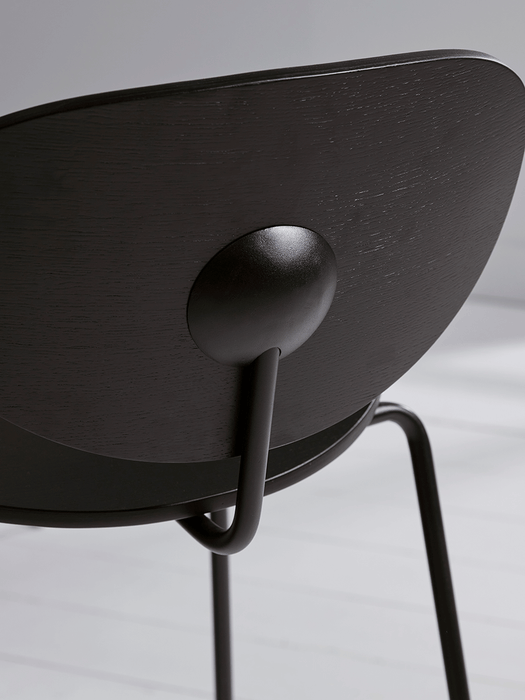 Two High Back Counter Stools - Black