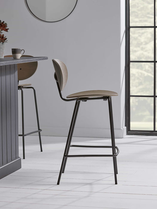 Two High Back Counter Stools - Grey