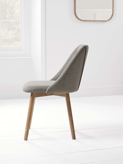 Two Upholstered Dining Chairs - Grey