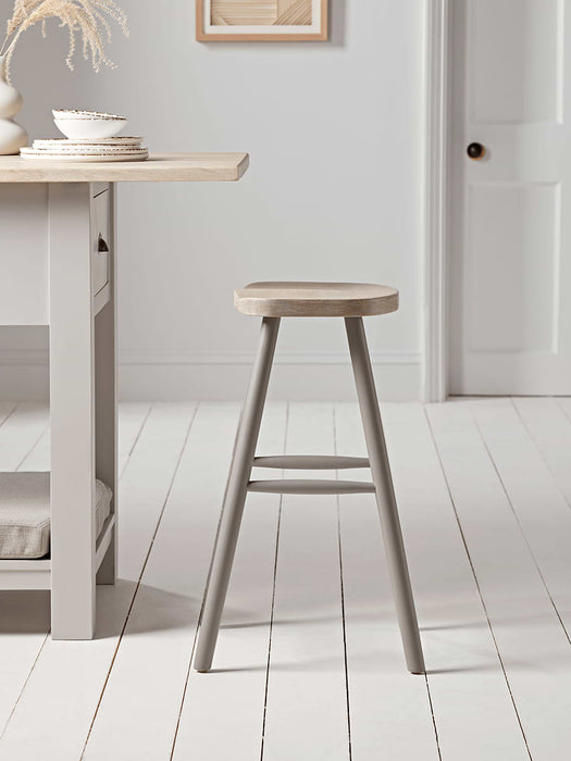 Grey Limewashed Counter Stool