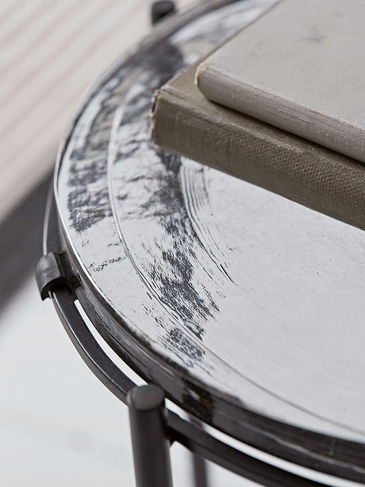 Round Glass Topped Side Table