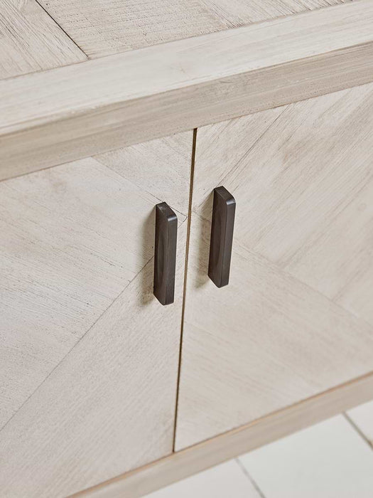 Limewashed Parquet Media Unit