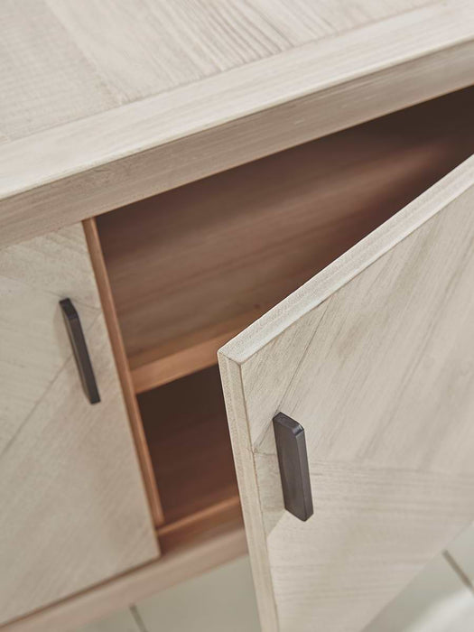 Limewashed Parquet Media Unit