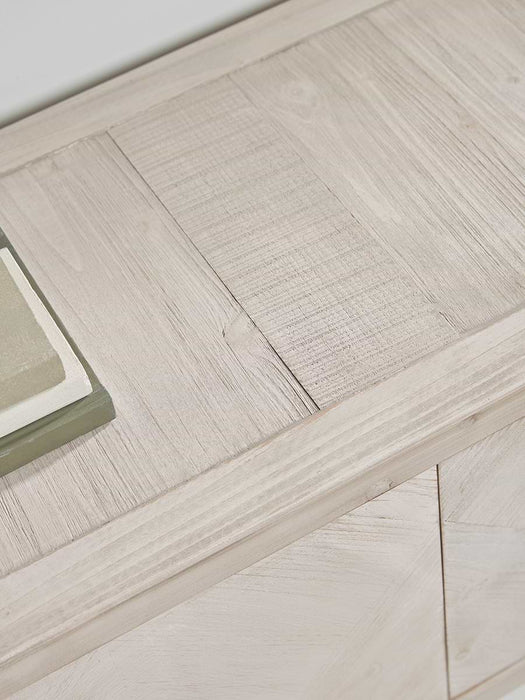 Limewashed Parquet Media Unit