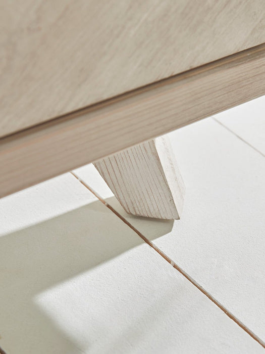 Limewashed Parquet Media Unit