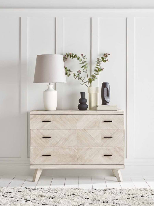Limewashed Parquet Chest of Drawers