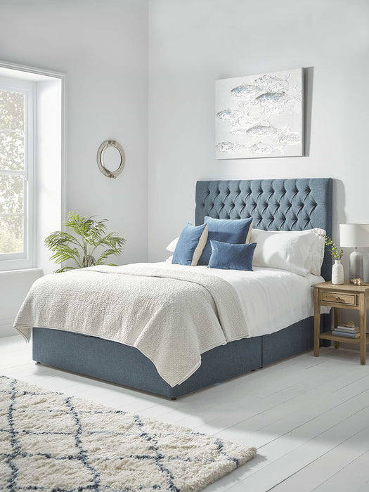 Lina Storage Bed Base - Navy Kingsize