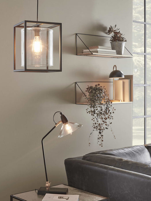 Ribbed Glass Shade Desk Lamp