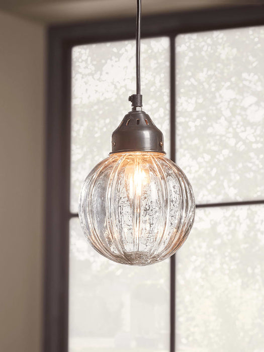 Fluted Glass Pendant - Round
