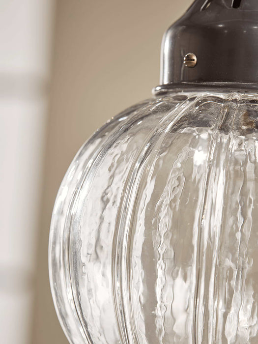 Fluted Glass Pendant - Round