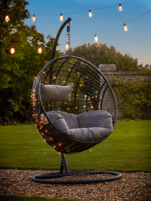 Solar Hanging Chair Lights - Black
