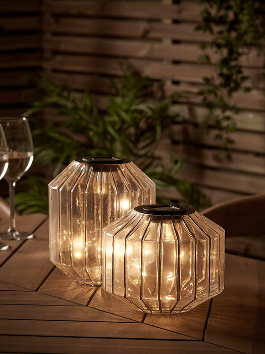 Two Solar Geometric Table Lamps