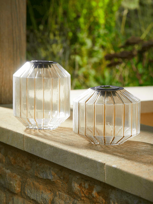 Two Solar Geometric Table Lamps