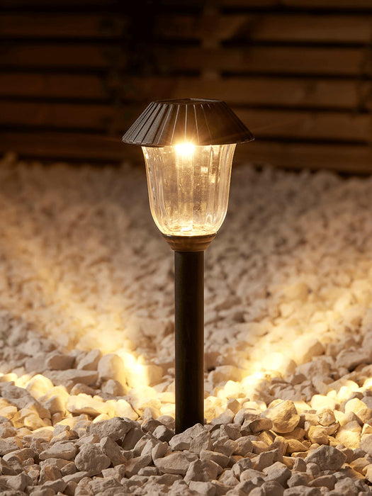 Four Solar Fluted Stake Lights