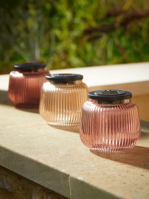 Three Solar Fluted Table Lamps