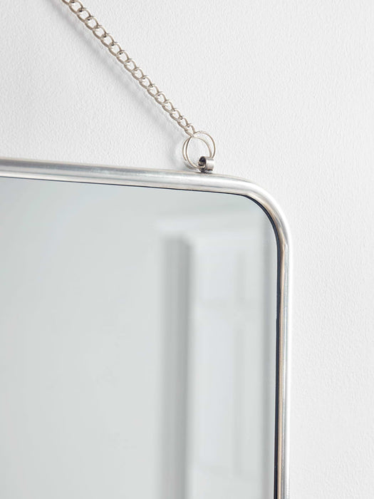 French Hanging Mirror - Antique Silver