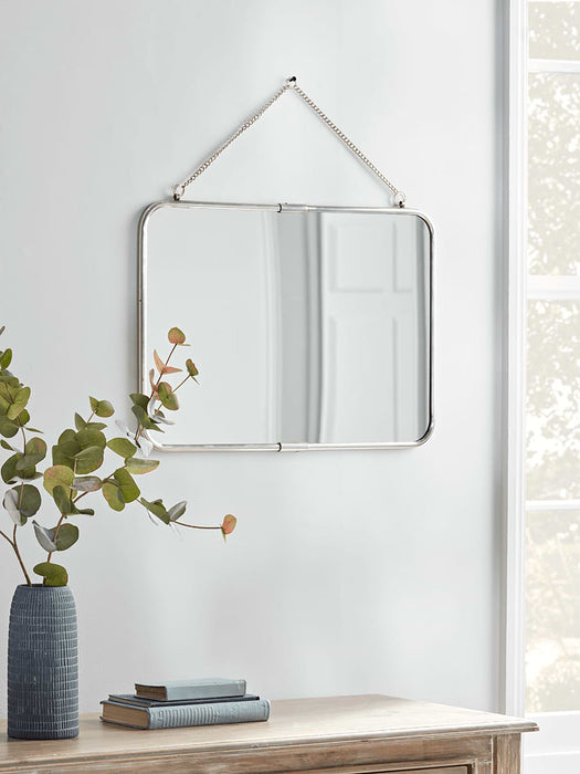 French Hanging Mirror - Antique Silver