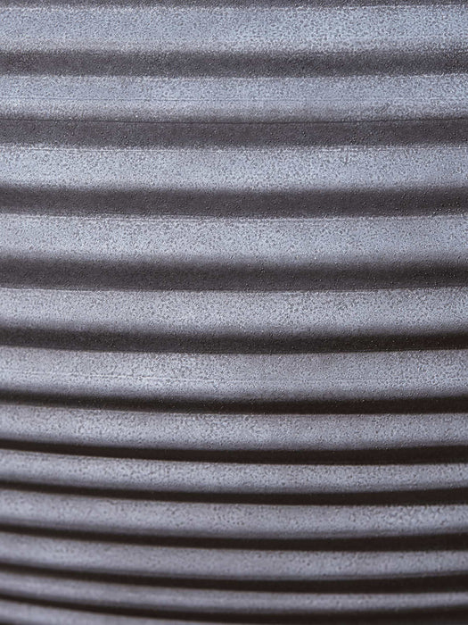 Three Ridged Plastic Curved Planters - Deep Grey