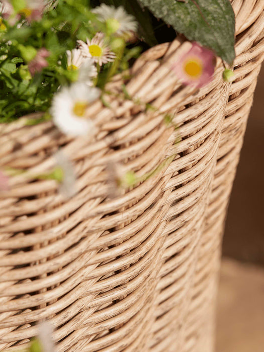 Three Faux Rattan Planters - Round
