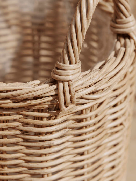 Three Faux Rattan Planters - Round