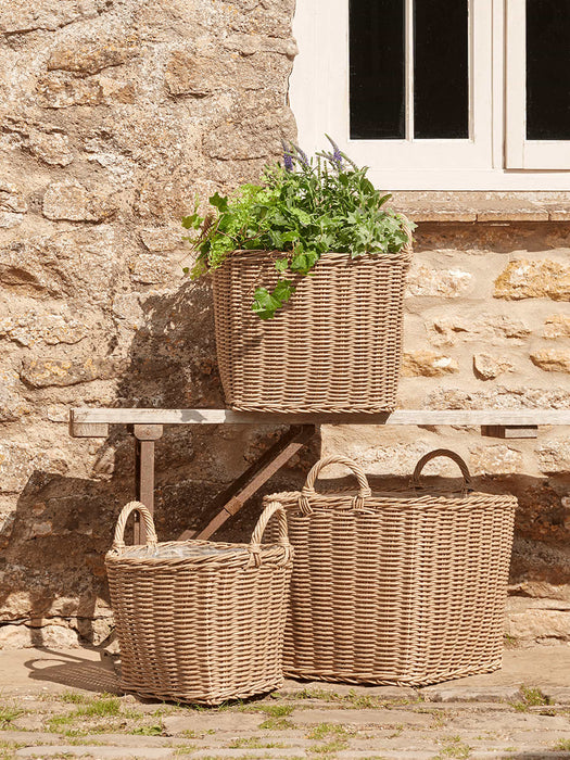 Three Faux Rattan Planters - Rectangular