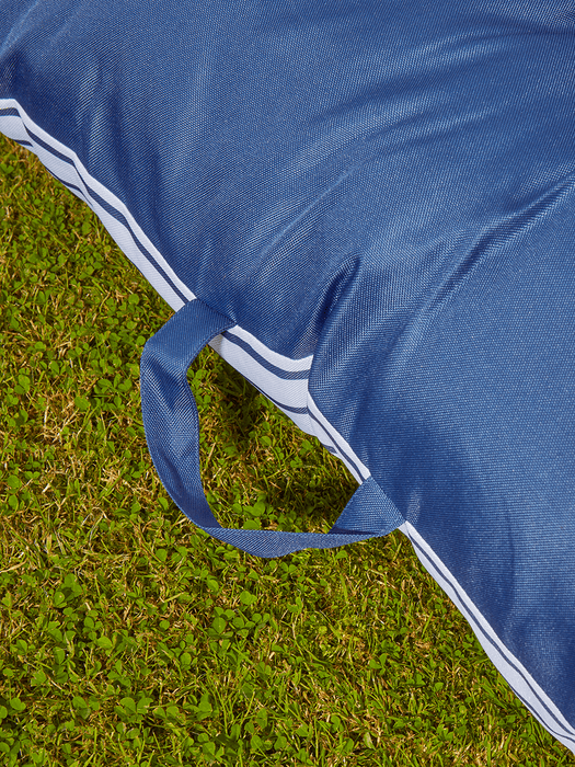 Indoor Outdoor Square Stripe Floor Cushion - Blue