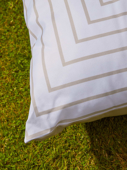 Indoor Outdoor Square Stripe Floor Cushion - Natural