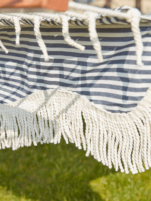 Fringed Hammock - Blue Stripe