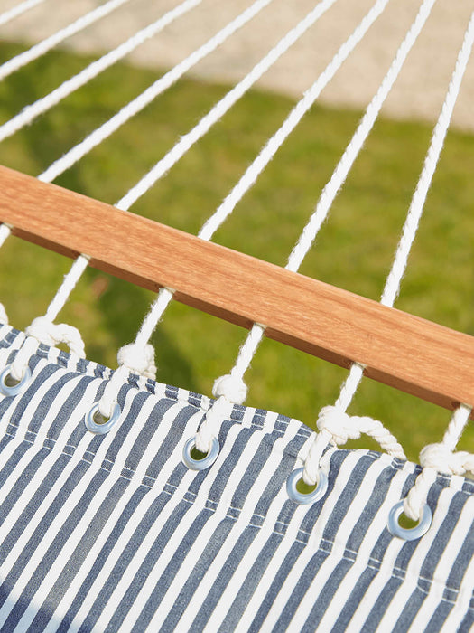 Fringed Hammock - Blue Stripe